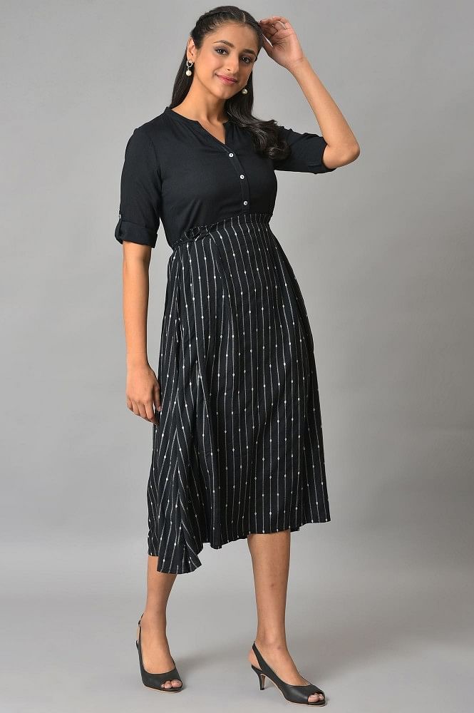 Buy SHIRAK Women Black Self Design Lyocell Ethnic Dress - S Online at Best  Prices in India - JioMart.