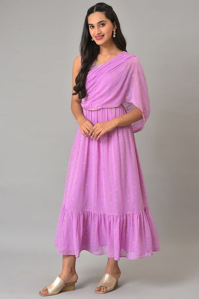 Silk traditional Long gown in marroom and purple color for Mom n Daugh –  siyarasfashionhouse