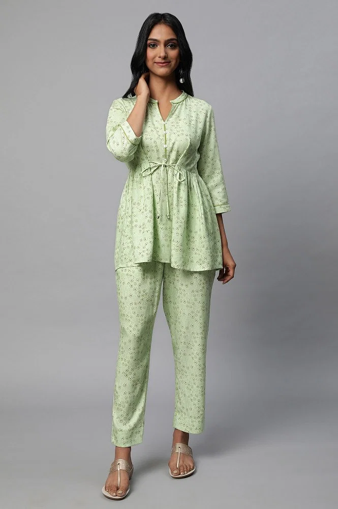 Plus Size Green Floral Co-Ord Set