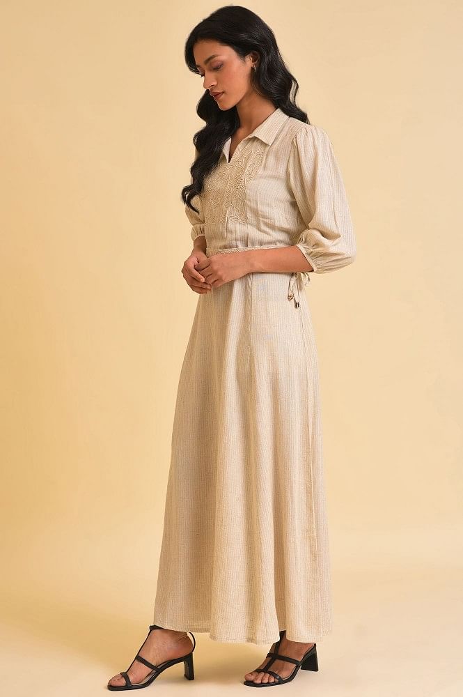 Golden Glow Poly Rayon with Glass Mirror Work Belt Long Western Gown –  befashionate