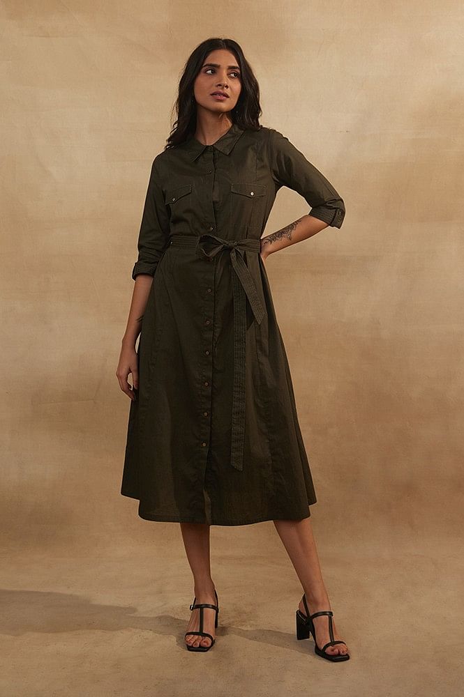 Plain Green Georgette Western Dress at Rs 350/piece in Gurugram | ID:  25999269555