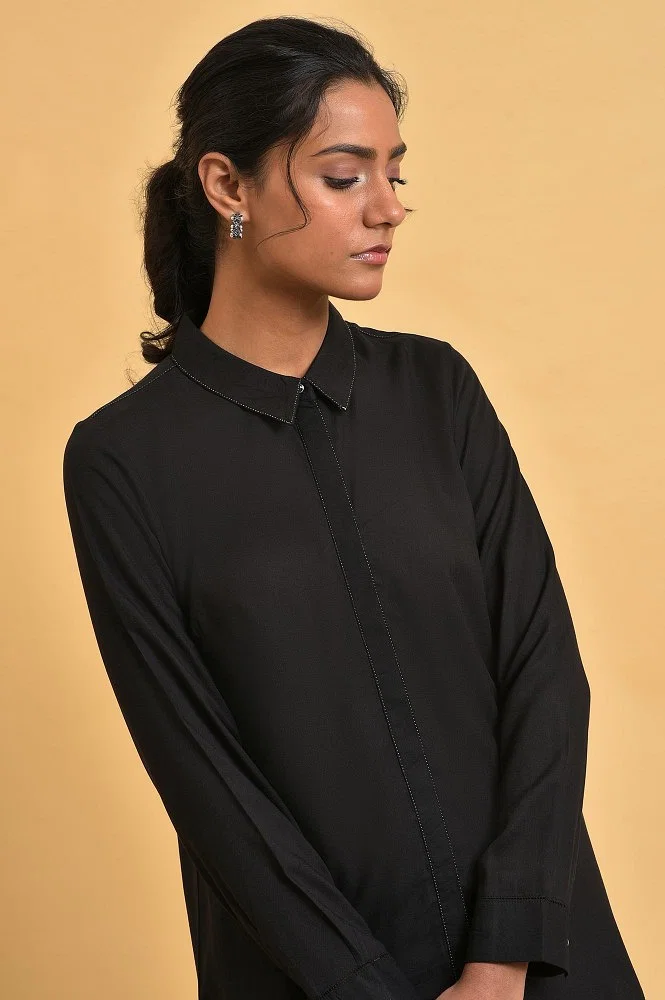 Buy Black Rayon Women Western Shirt Online - W for Woman