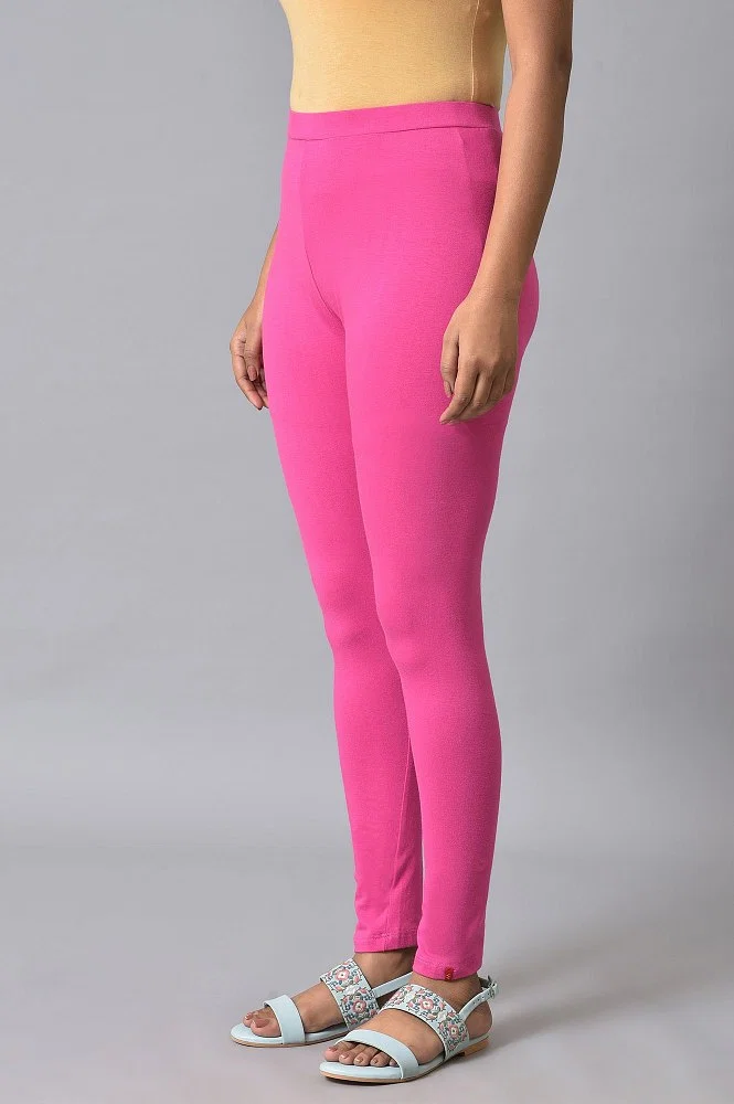 Buy Pink Cotton Jersey Tights Online - Shop for W