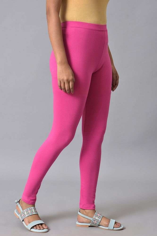 Women Ankle Length Pink Yoga Leggings - Pinkshop