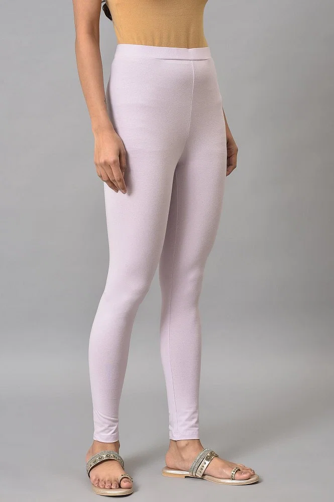 Buy Orchid Purple Cotton Jersey Tights Online - Shop for W