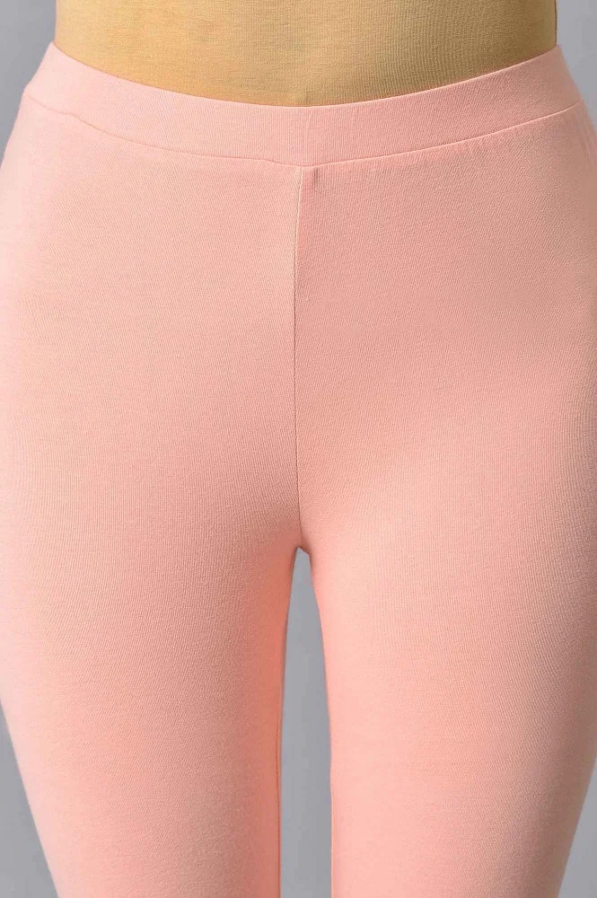 Buy Peach Cotton Jersey Tights Online - Shop for W