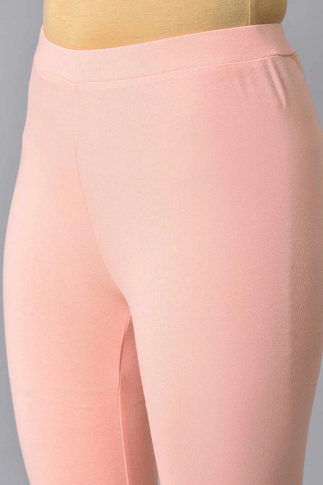 Buy Peach Cotton Jersey Tights Online - Shop for W