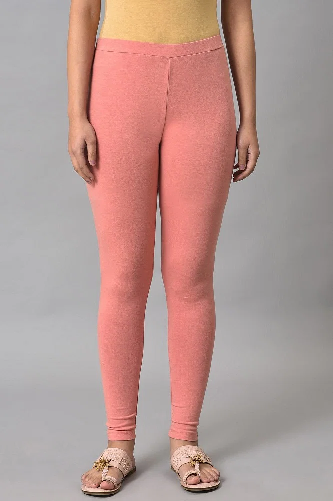 Buy Pink Cotton Jersey Tights Online - Shop for W