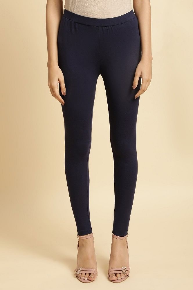Women's Cotton Lycra Royal Blue Full length legging – Sand Grouse
