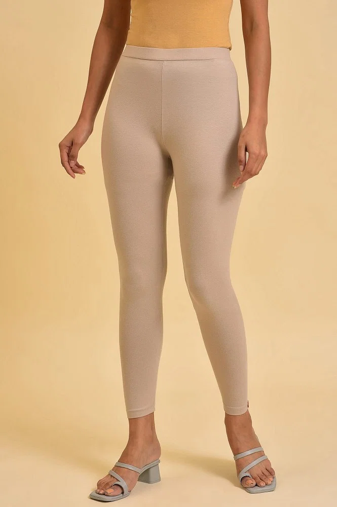 Buy Biege Cotton Jersey Tights Online - Shop for W