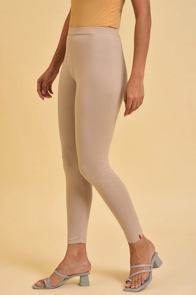Zara cream ribbed leggings, brand new with tags!... - Depop