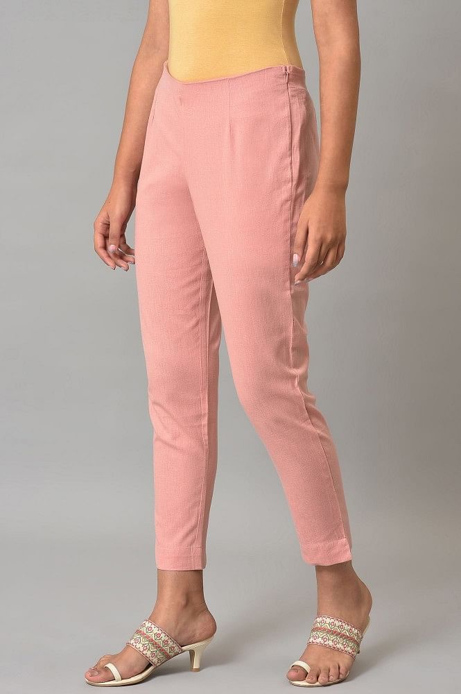 Di Sondrio Faded Coral Stretch Cotton and Linen Chino - Custom Fit Pants