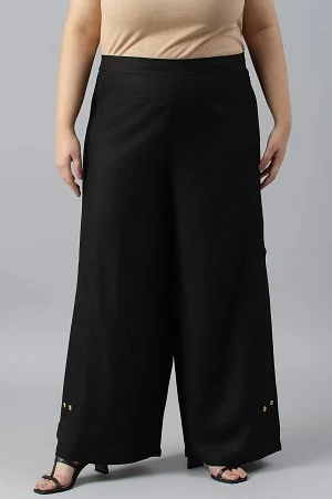 Plus Size Plus Size Black Paisley Print Cotton High Waist Pants Online in  India