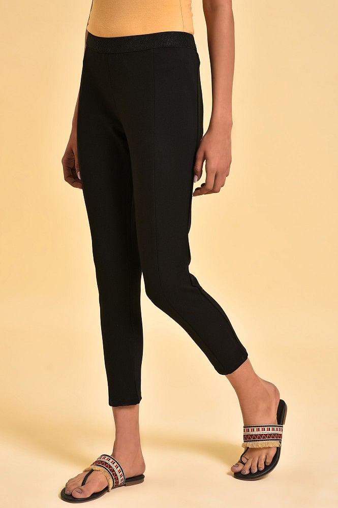 Buy Black Fitted Jeggings Online - W for Woman