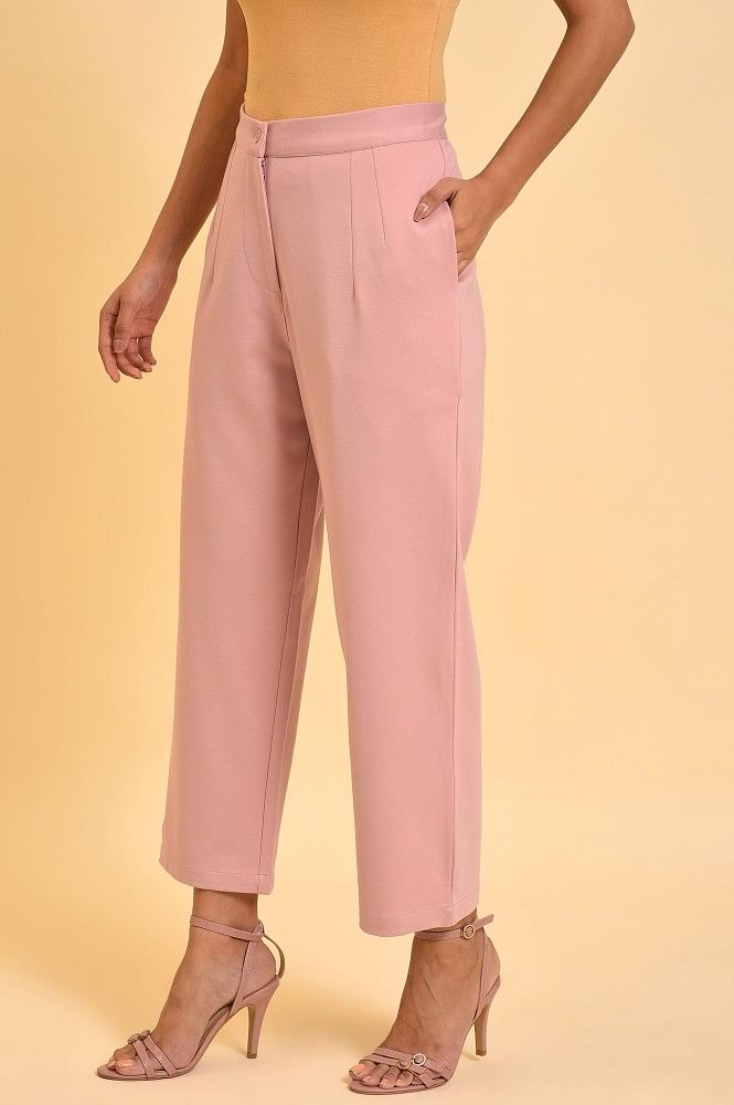 Baby Pink Solid Track Pants – Fabnest