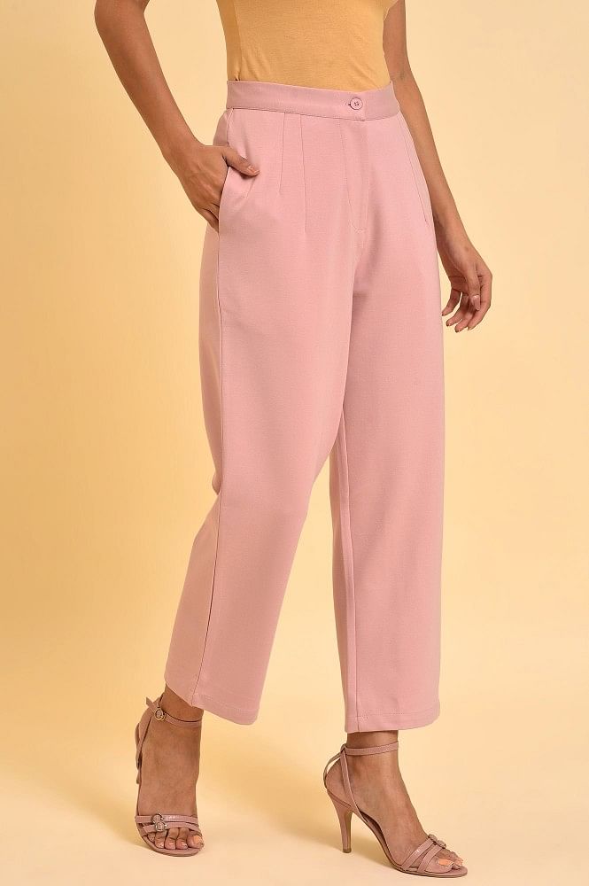 Silver cropped trousers and hot pink blouse + Style With a Smile link up -  Style Splash