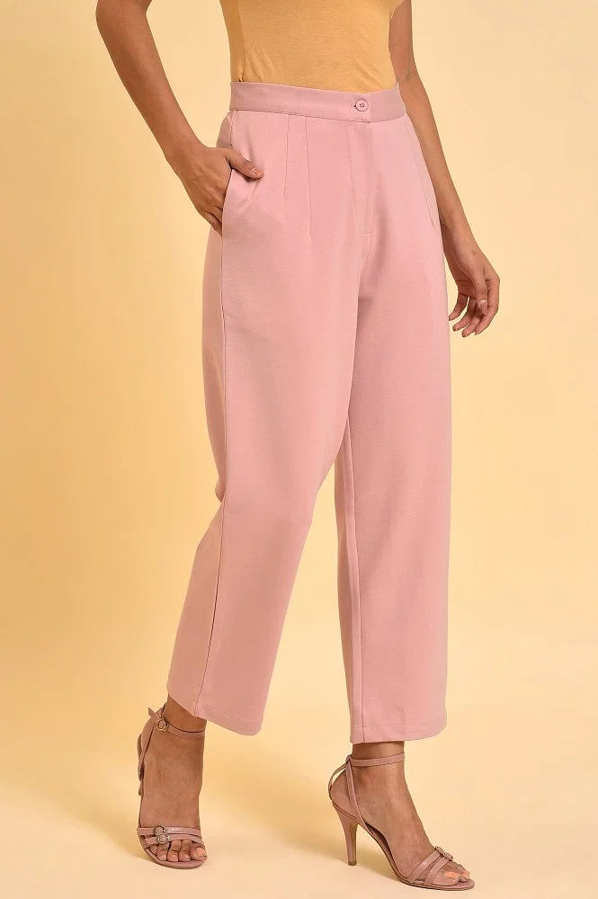 Pink Straight Fit Trouser Pants