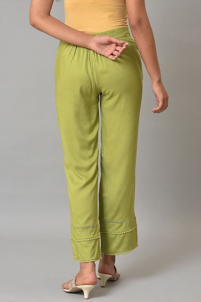Buy Pastel Green Cotton Lace Pants  MEBE114MEBE1  The loom