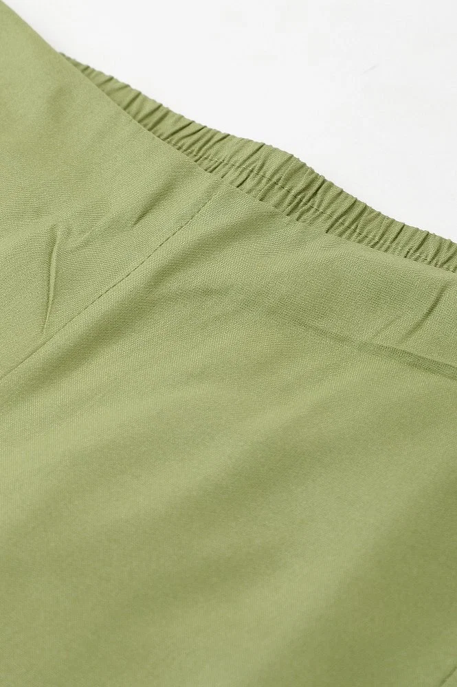 Buy Green Straight Pants With Lace Details Online - Shop for W