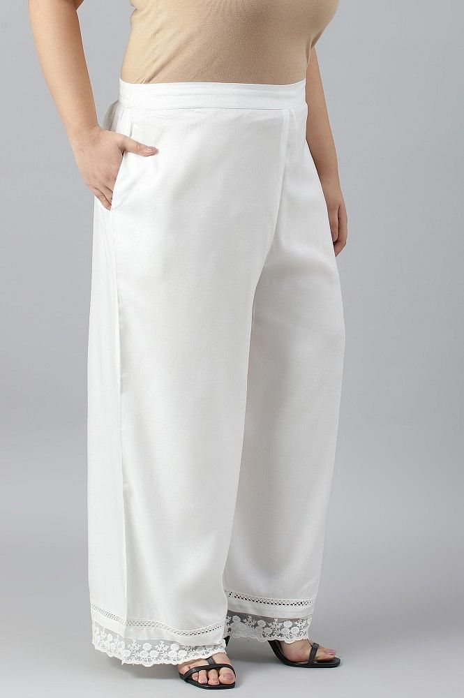 SASSAFRAS Women White Pure Cotton Comfort Flared Parallel Trousers Price in  India Full Specifications  Offers  DTashioncom