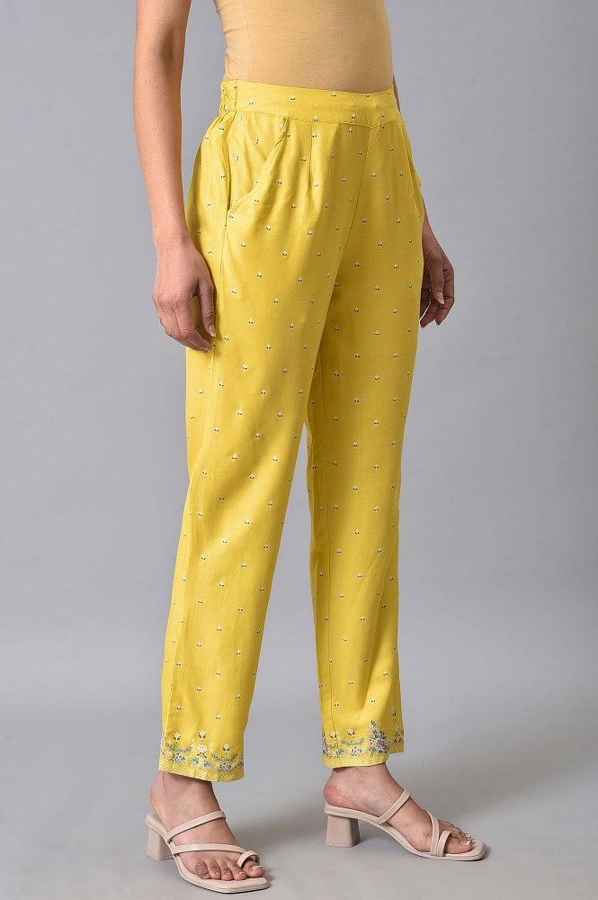Go Colors Women Solid Light Mustard Mid Rise Cotton Pants S S Buy Go  Colors Women Solid Light Mustard Mid Rise Cotton Pants S S Online at  Best Price in India 