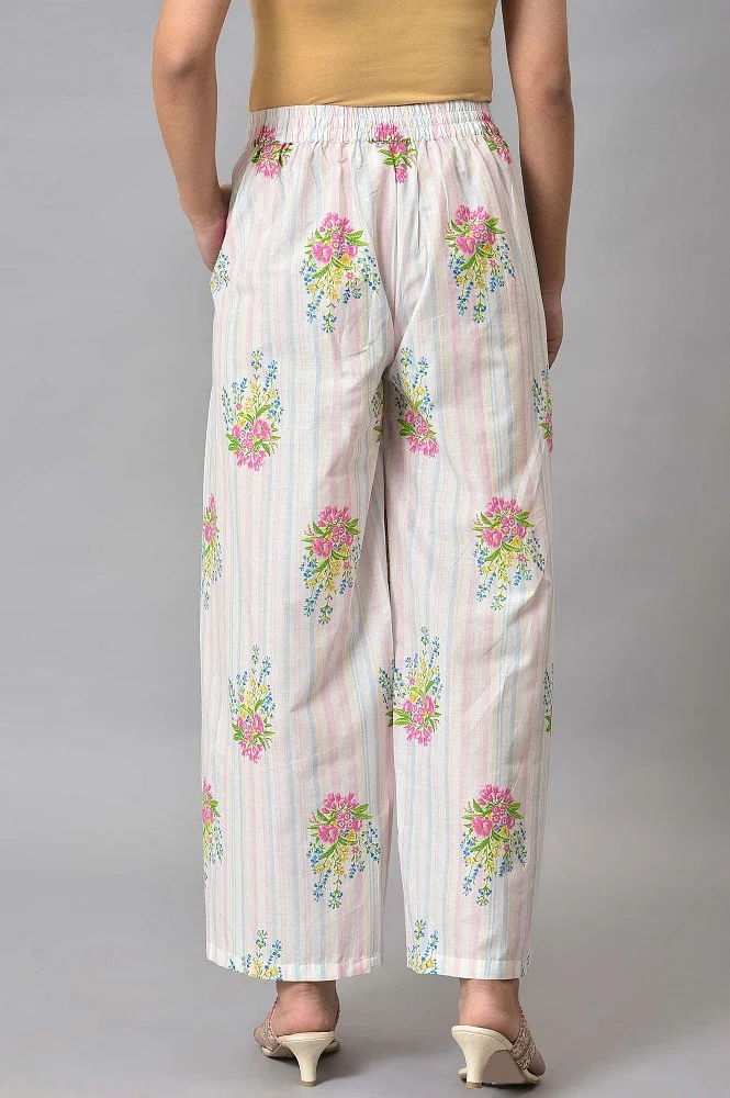 Buy Plus Size Multicoloured Rayon Printed Parallel Pants Online
