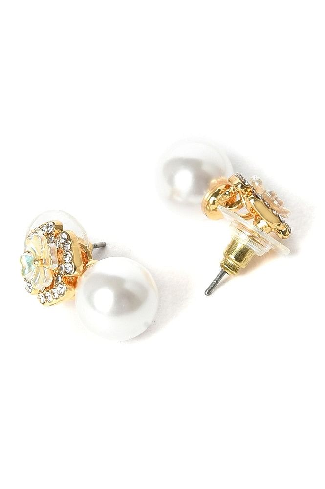 Buy White Pearl Stud Earrings, White Pearl Earrings, Small Pearl Earrings,  Pearl Black Earrings, Bridal Earrings, Bridesmaid Earrings, Wedding Online  in India - Etsy