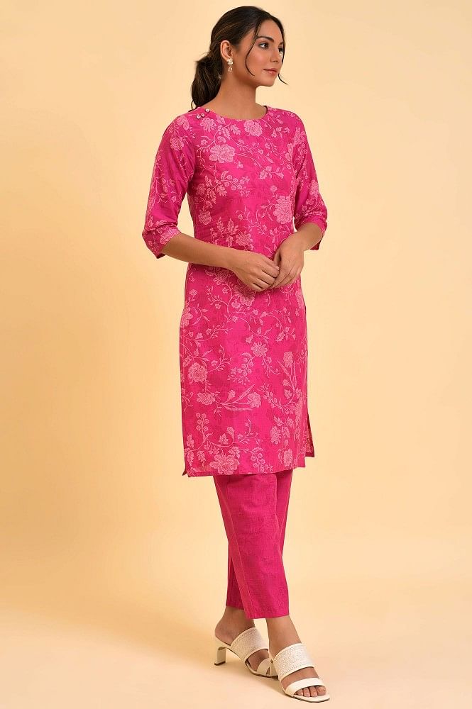 Buy Rajat K Tangri Purple Chanderi Kurta Pant Set Online  Aza Fashions