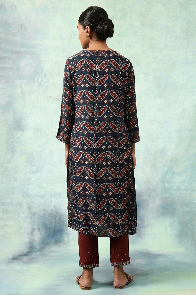 Minu INDIGO SKY Vol-5 Denim Embroidered Long Kurtis Catalog For Regular  Wear, Pack Of 4Pcs