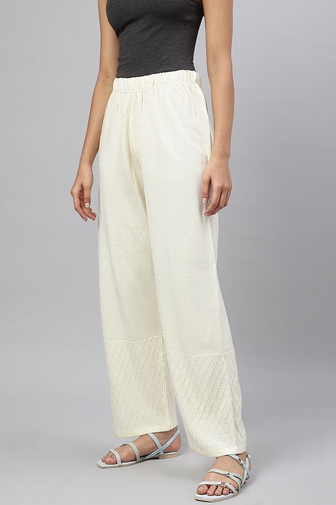 Hfyihgf Women's Cotton Linen Beach Flowy Trousers Boho Drawstring High  Waisted Ruffle Hem Wide Leg Palazzo Pants(White,XL) - Walmart.com