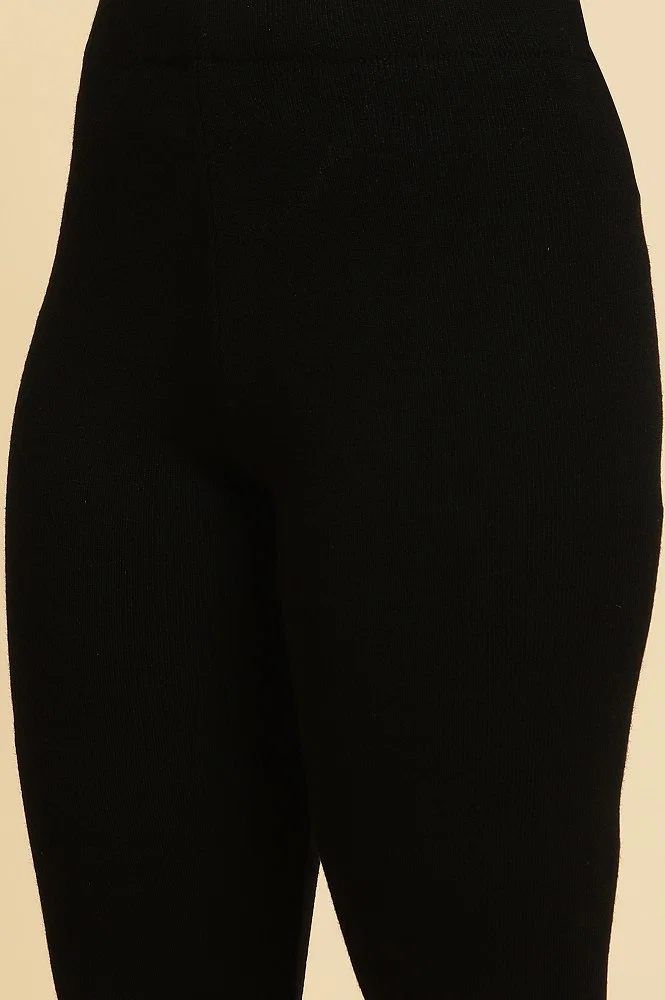 Buy Jet Black Acrylic Winter Tights Online - Shop for W