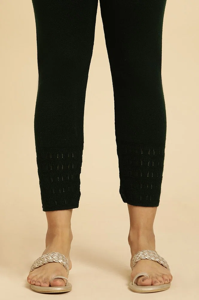 Buy Green Acrylic Winter Tights Online - W for Woman