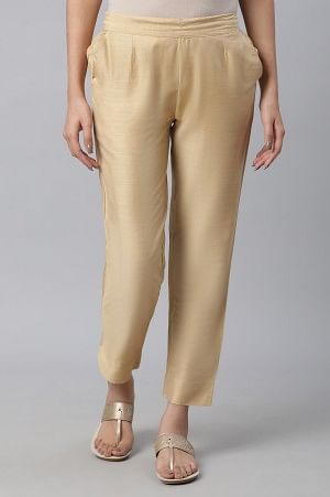 Buy White Linen Elasticated Formal Trouser Online | FableStreet