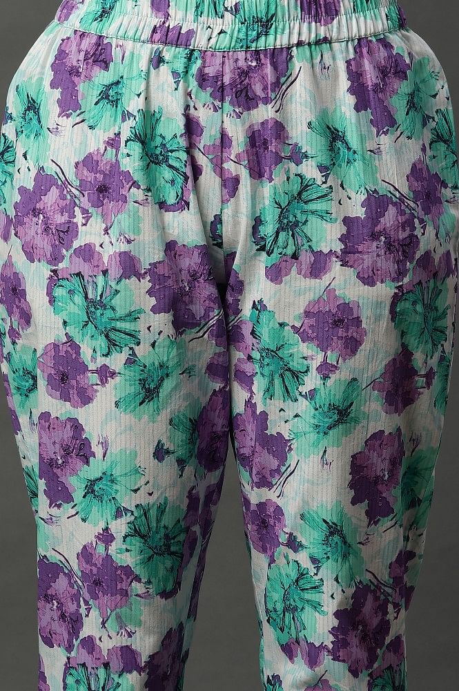 Jackalope Blue Suit Trouser with Floral Flocking – Twisted Tailor