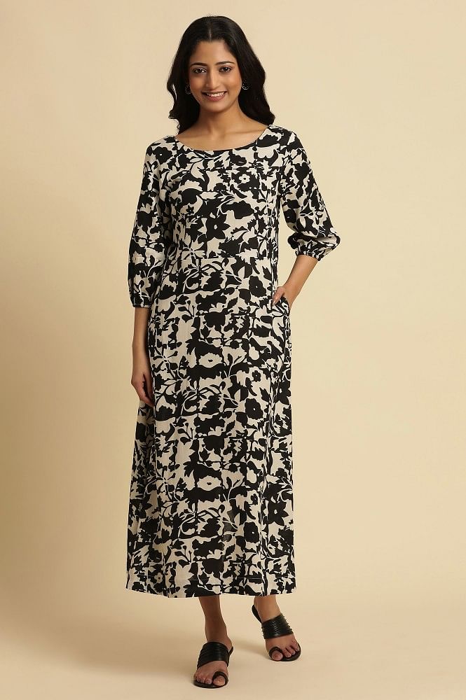 Buy Fabflee Women Georgette Printed A-line Dress| Dresses| Women Dress|  Party Dress| Maxi| Western Dress| Printed Gown| midi dresses| Dress for  Women| Maxi Dress for women Online at Best Prices in India -