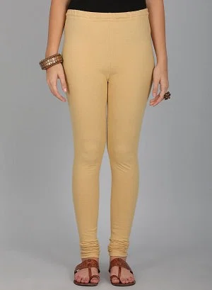 Buy Pale Beige Knitted Churidar Online - W for Woman