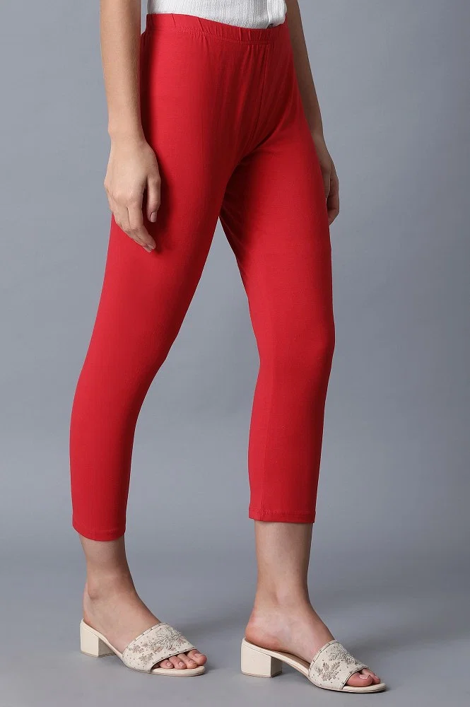 Buy Red Woollen Leggings Online - W for Woman