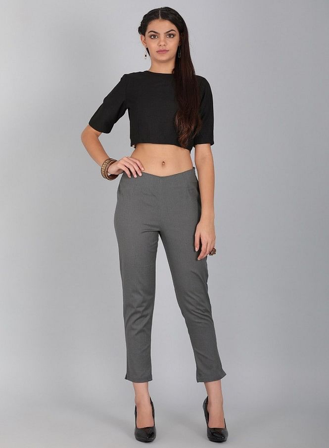 Buy online Grey Cotton Blend Track Pants from bottom wear for Women by A&k  for ₹759 at 71% off | 2024 Limeroad.com