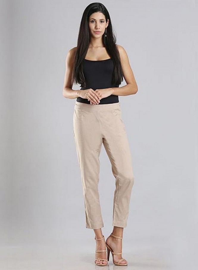 Women's Cotton Solid Ankle Length Trouser Pant with Double Pocket Red and  Black Combo Set