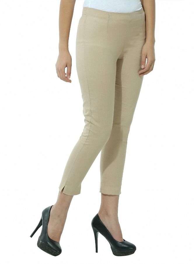 Buy Women OffWhite Regular Fit Cropped Trousers online  Looksgudin